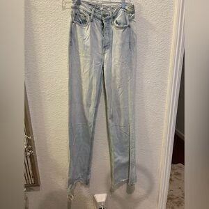 GRLFRND Light Wash Straight Leg Jeans